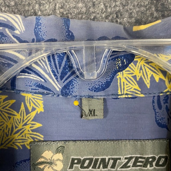 Point Zero Hawaiian Shirt Men's XL Short Sleeve Button Up 100% Cotton - Picture 4 of 10
